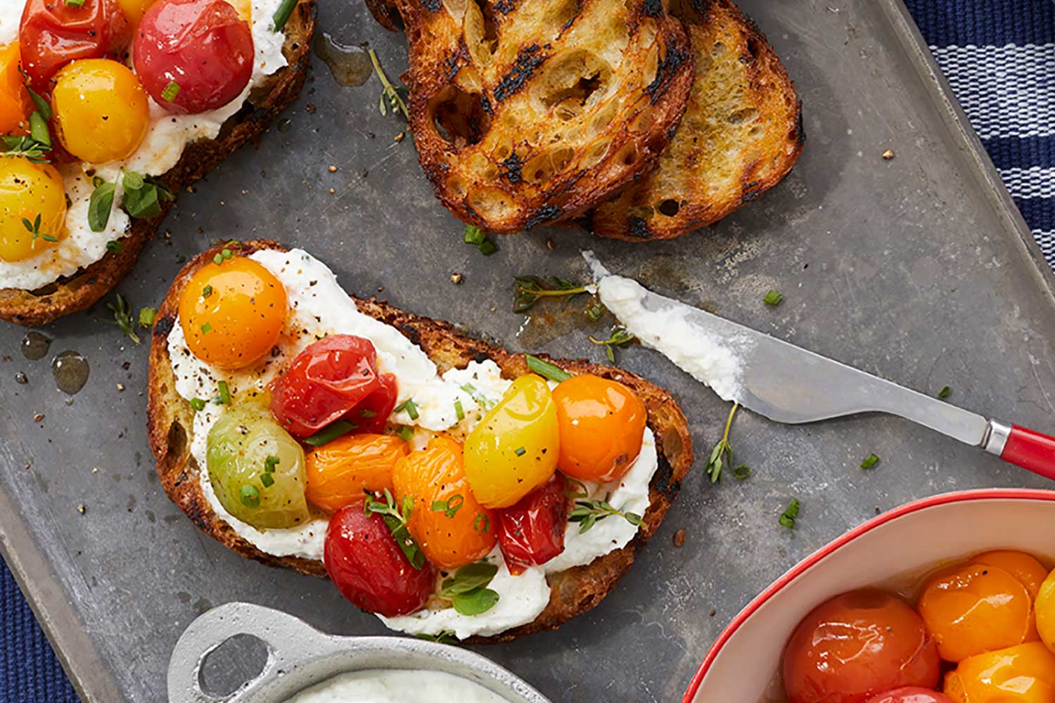 Roasted Cherry Tomatoes & Home-Smoked Ricotta on Grilled Toast