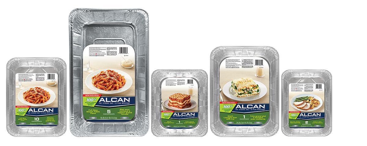 Plats de cuisson 100 % recyclés ALCAN – Plats pour pâtes